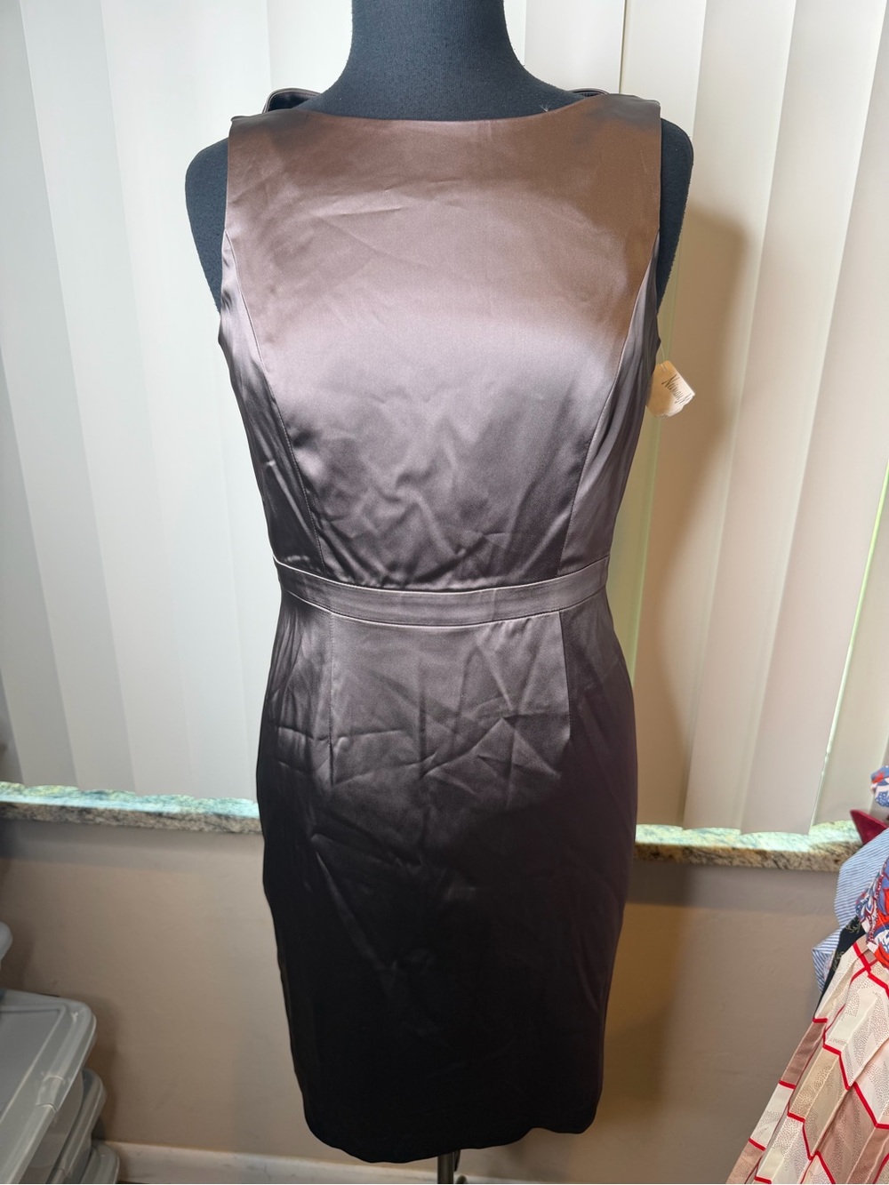 Marc New York Classic Sleeveless Chocolate Brown Sheath Dress Size 6